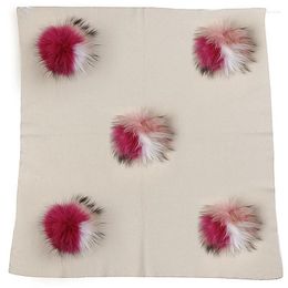 Blankets Born Soft Warm Wool Swaddling Blanket Bedding Swaddles Wrap Baby Birth Gift With 15cm Triple Colour Real Fur Pom
