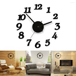 Wall Clocks 3D DIY Clock Modern Design Home Living Room Decor Silent Big Digital Acrylic Self Adhesive Time Sticker