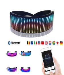 Original APP Control Cyberpunk LED Smart Glasses Multicoloured for Party Light Up DIY Message Image Magic Bluetooth Glowling Glasse2732414