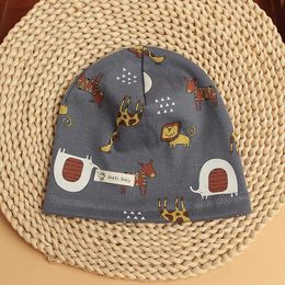 Spring Autumn Thin Hat Beanie Children Girls Cartoon Animals Print Cotton Hats Newborn Kids Caps Baby Boy Beanies Bonnet