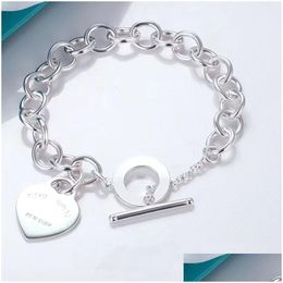Charm Bracelets Brand Ism Bracelet 925 Engraved Coarse Heart Classic Designer For Men And Women High Quality 18K Gold Ot Holiday Gif Dhyzm