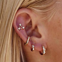 Hoop Earrings For Women Zircon Star Huggie Golden Earring Jewelry Eh1268