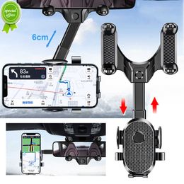 New 360 Rotatable Retractable Car Phone Holder Rearview Mirror Universal Auto GPS Navigation Bracket Adjustable Cell Phone Support