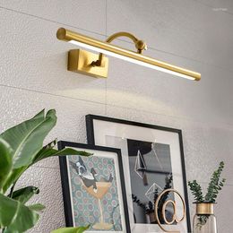 Wall Lamp All Copper Non-rust Bathroom Mirror Headlight LED Light Modern Cabinet Special Free Makeup Fill Lig