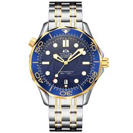 Wristwatches 2023 Automatic Winding Mens Watches Business Full Stainless Steel Mechanical Watch Classic Waterproof Dive Sport Clocks