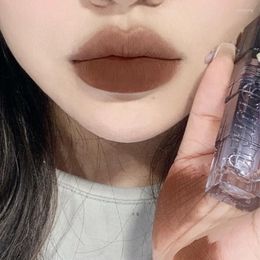 Lip Gloss 6 Colors Matte Velvet Moisturizing Liquid Lipsticks Waterproof Long Lasting Non-stick Cup Brown Red Tint Makeup