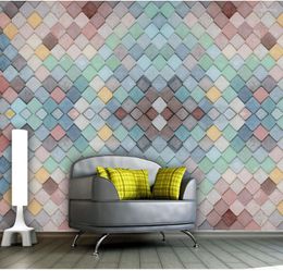 Wallpapers 3D Modern Geometric Pattern Wallpaper Art Wall Mural Living Room Sofa Background TV Simple Lattice Decor