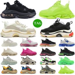 Hotsale triple s men women casual shoes platform sneakers Black White Beige Dark Red Grey Blue Green mens trainer outdoor jogging walking