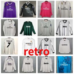 Kaka BENZEMA Retro Soccer Jerseys Di Maria ALONSO RONALDO MODRIC HIGUAIN Real Madrids Classic Vintage Football Shirt Long Sleeve 01 02 05 06