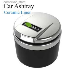 Car Ashtrays Car Ashtray For Lincoln MKC MKZ MKX Special with LED Light Ceramic Liner Cigar Cup Q231125