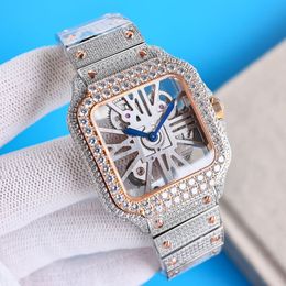 Automatic Watch 39.8mm Hollow Movement Out Bracelet Diamond Men Waterproof Automatic Mechanical Sapphire Business Wristwatch Stainless Steel 904L W2O4Q