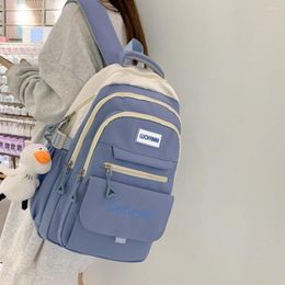 School Bags Fashion Women Schoolbag Solid Shoulder Backpack Space Saving Student Laptop Bag Storage