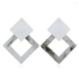 Stud Earrings MINHIN Fashion Jewellery Acrylic Resin For Women Geometry Big Square Acetate Gift Brincos Femme