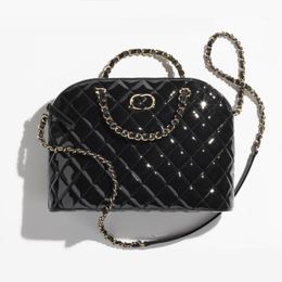 Designer Shiny Patent Leather Shell Bag luxury wallet chain shoulder bag crossbody bag portable makeup bag mobile phone bag