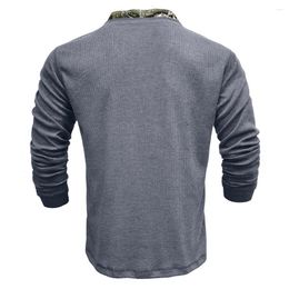 Men's T Shirts Shirt Top Fall Grandad V Neck Henley Long Sleeve Mens Polyester Solid Colour Spring High Quality Material