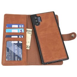 Shockproof Full Protection Pu Phone Cover Card Slots Flip Leather for Samsung Note 10 Pro Case