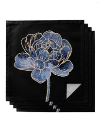 Table Napkin Blue Flower Abstract Art Napkins Cloth Set Tea Towels Birthday Wedding Party Decoration