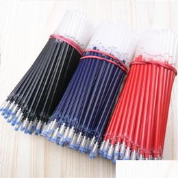 Gel Pens Wholesale Gel Pens 100Pcs 0.5Mm Black Blue Red Pen Refills Smooth Writing Office Stationery Good Quality Refill School1 Drop Dhoqe