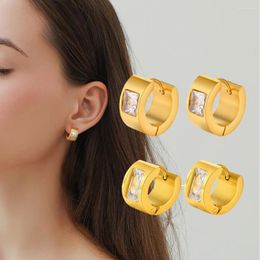 Hoop Earrings Stainlesss Steel Circle Huggie Earring For Women Cubic Zirconia Danity Jewellery