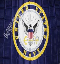 Blue US Navy Crest Seal Emblem Flag 3ft x 5ft Polyester Banner Flying 150 90cm Custom outdoor AF394209110