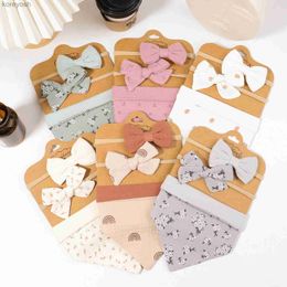 Bibs Burp Cloths Newborn Baby Bibs Infant Burp Cloths Stuff Feeding Drool Bandana Saliva Cute Headband Cartoon Soft Bib Girls AccessoriesL231125