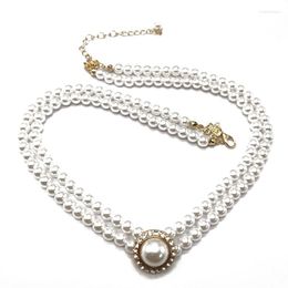 Pendant Necklaces Elegant Choker Necklace Acrylic Pearls Sweet-Cute Party Wedding Jewelry