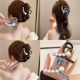 Newest Woman Acrylic Pearl Crossing Design Hair Claws Girls Clip Hair Clips Washing Face Hairpins Lady Headwear Ornaments