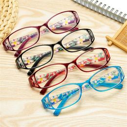 Sunglasses Ultra-light Printing Reading Glasses For Ladies Anti-blue Light Hyperopia Spectacles Magnifier Female Diopter Eyewear 1.0 To 4Sun