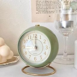 Wristwatches 3.5 Inch Convex Glass Ring Base Metal Clock Bedside Alarm Quartz Mute With Night Light Table