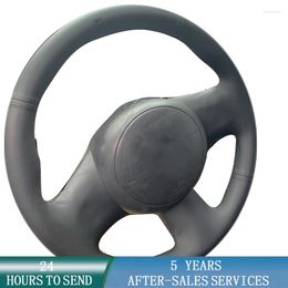 Steering Wheel Covers Car Cover Cowhide Leather Auto Interior Accessories Braid Non-Slip For March Sunny Versa 2013 Almera