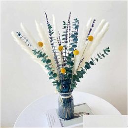 Dried Flowers Natural Christmas Home Decoration Preserved Eucalyptus Lavender Arrangement New Years Decor R230626 Drop Delivery Garden Dhtof