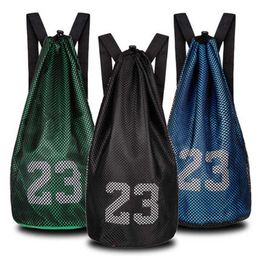 Outdoor Bags Heavy Duty Fabric Mesh Basketball Backpack Lightweight Gym Yoga Bag for Carrying Soccer Ball Volleyball Football Shoes Sack J230424