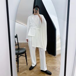 Men's Suits Men's Wear Niche Personality Irregular Creativity Fashionable Suit Coat For Couple Black White Blazers With Belt