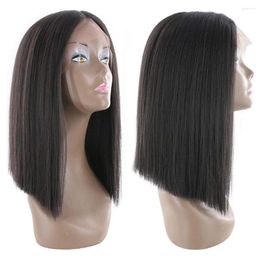 13x4 Lace Front Short Bob Wigs Straight Human Hair For Black Women Pre Plucked With Baby Natural