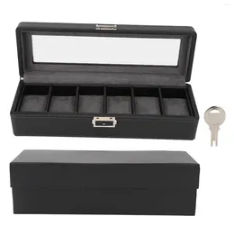 Watch Boxes Watches Case Large Capacity Box Ideal Present Easy Cleaning 6 Compartments For Family