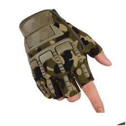 Tactical Gloves New Hard Knuckle Fingerless Half Finger Outdoor Cycling Mountaineering Drop Delivery Automobiles Motorcycles Motocycle Otl6A