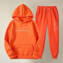 Men's Tracksuits Autumn Winter Men Hoodie Sweatpants Set Windproof Long Sleeve Pullover Top Drawstring Pants Sportswear Suit