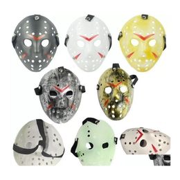 Party Masks Dhs 6 Style Fl Face Masquerade Jason Cosplay Skl Mask Vs Friday Horror Hockey Halloween Costume Scary Festival Drop Deli Dh2Nw