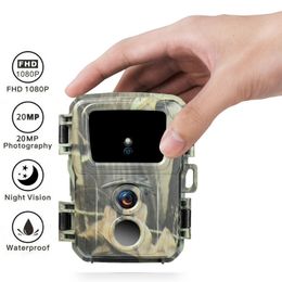 Hunting Cameras Mini Trail Hunting Night Vision Camera 20MP 1080P Wildlife Po Trap Surveillance Tracking Hunting Accessories Waterproof Cam 231124