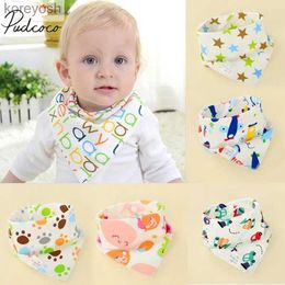 Bibs Burp Cloths 2019 Brand New 1Pcs Infant Kids Baby Unisex Feeding Saliva Towel Dribble Triangle Bandana Bibs Burp Cloths Baby GiftsL231125