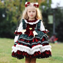 Girl s Dresses 2023 Christmas Gift Girls Velvet Lolita Princess Dress Children s Performance Costumes Daily Autumn Winter 231124