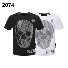 PLEIN BEAR T SHIRT Mens Designer Tshirts Brand Clothing Rhinestone PP Skulls Men T-SHIRT ROUND NECK SS SKULL AND PLEIN WITH CRYSTALS Hip Hop Tshirt Top Tees 161311