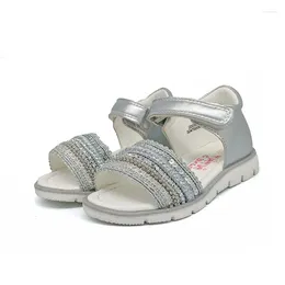 Sandals Fashion Flower Sequin Pearl Arch Support Leather Girl Kids/Children Princess Shoes