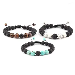 Strand Adjustable Lava Rock Stone Essential Oil Anxiety Diffuser Bracelet Meditation Relax Healing For Women Man Gift