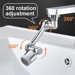 Bathroom Sink Faucets 1080 Universal Rotasi Keran Extender Penyemprot Kepala Dapur Robot Lengan Ekstensi Mixer Aerator Bubbler Air Nosel 230425