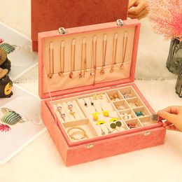 Jewellery Pouches Fashion Design Velvet Wood Box Case Package Storage Large Space Ring Necklace Bracelet Sell