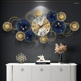 Wall Clocks Nordic Luxury Living Room Fashion Decoration Clock Household Atmosphere Creative Mute Zegar Home Watch