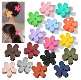 Fashion Women Girl Plastic Hair Claws Ribbon Crab Clamps Charm Solid Colour Flower Shape Lady Small Hairs Clips Headdress Hair Accessories C450