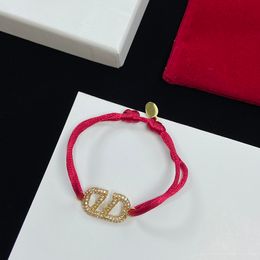 Lady Luxury Fashion Jewelry Womens Designer Bracelet Mens Gold Diamond Rope Chain Classic Brand V Adjustable Bracelets Hand Strap 2304261BF