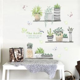 Wall Stickers Creative Green Plants Delicate Removable Self Adhesive Decal For Sticker Home Decoration